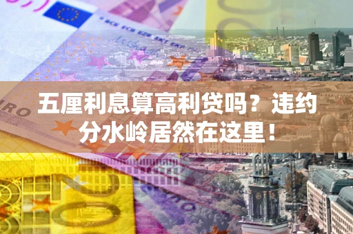 武汉五厘利息算高利贷吗？违约分水岭居然在这里！