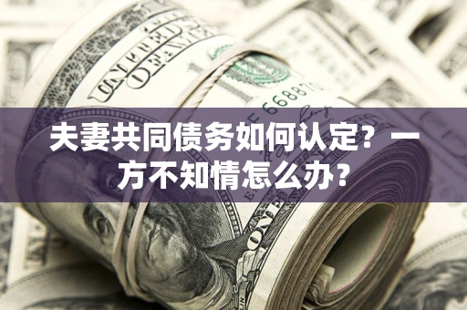 武汉夫妻共同债务如何认定？一方不知情怎么办？