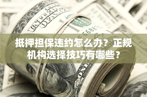 武汉抵押担保违约怎么办？正规机构选择技巧有哪些？