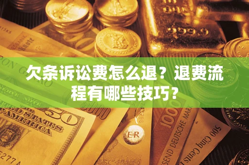 武汉欠条诉讼费怎么退？退费流程有哪些技巧？